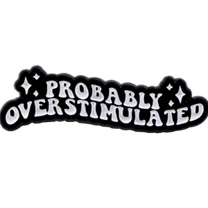 Creative Quote Cartoon Pins & Brooches, Vintage English Short Phrase Badges, Personalized Unisex Zinc Alloy Casual Accessories, Pin Included