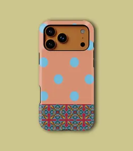 Polka Dot Phone Case, Colorful Floral Pattern Cover | iPhone 17/16/15/14/13/12/11 Pro Max | Trendy Case