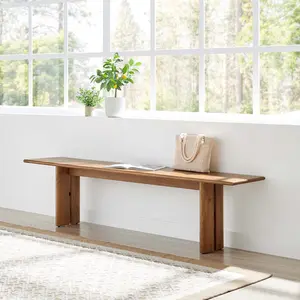 Amistad 72" Wood Bench in Walnut
