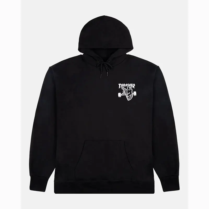 Men's Thrasher X Spitfire Classic Swirl Hoodie - Black, Menswear Cotton Street Wear Tops with Kangaroo Pocket, Standard