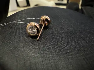 0.5ct Lab Grown 18K Rose Gold Bezel Stud Earrings MDC0083-30