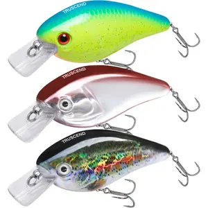 Shallow or Deep Diving Crankbait with Hooks, Wobble Fishing Lures for Bass Trout Crappie Walleye, Sinking Lipless Vibe Crank Bait for Bass Pike, Amazing Swimbait for Family Fishing