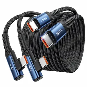 Toocki USB C Cable to USB C 100W 2Pack 10ft Nylon Braided Type C Charger Fast Charging Right Angle USBC to USBC Cable Charger Cord for Switch 2 iPhone 16 Pro Max Accessories Samsung S25 Ultra iPad Pro