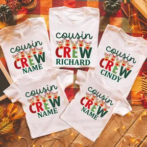 Christmas Cousin Crew matching T-Shirt, Personalized Family matching shirt, Merry Christmas Womenswear, Funny Xmas Family Matching Clothing