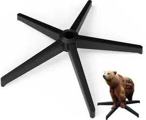 28" Heavy Duty Office Chair Base Replacement Parts, 2500 Lbs, Desk Chair Reinforced Metal  with Universal Gas Cylinder Hole and Casters Sockets, Matte Black