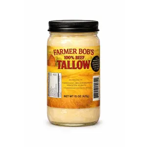 Farmer Bob's Beef Tallow for Cooking - Ideal for Deep Frying & Soap Making - Grass Fed - Bulk Cooking & Baking - Natural, Versatile Culinary Fat - Perfect for Kitchens & Home Chefs