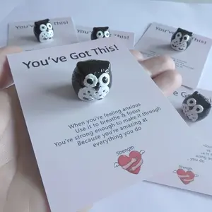 [Quick Delivery] 35/40/80pcs Owl Pocket Hug Card - Inspirational Comfort and Nostalgia Card, Suitable for birthdays, weddings, Valentine's Day | Cute Resin Animal Decoration Belt Encouragement Message