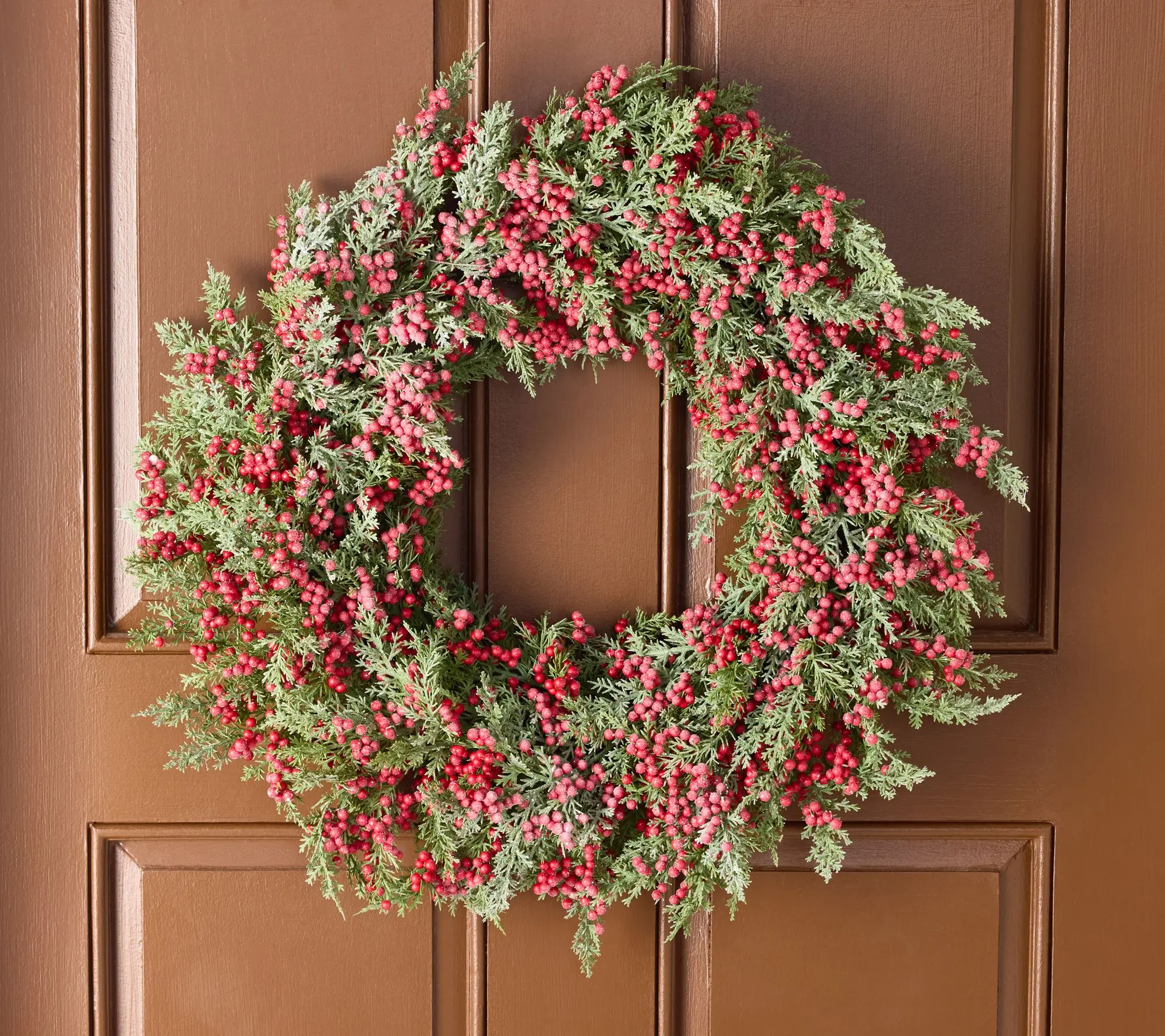 24" Berry and Cedar Wreath by Valerie