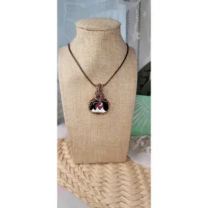 Mother of Pearl Mountain & Copper Wrapped Pendant