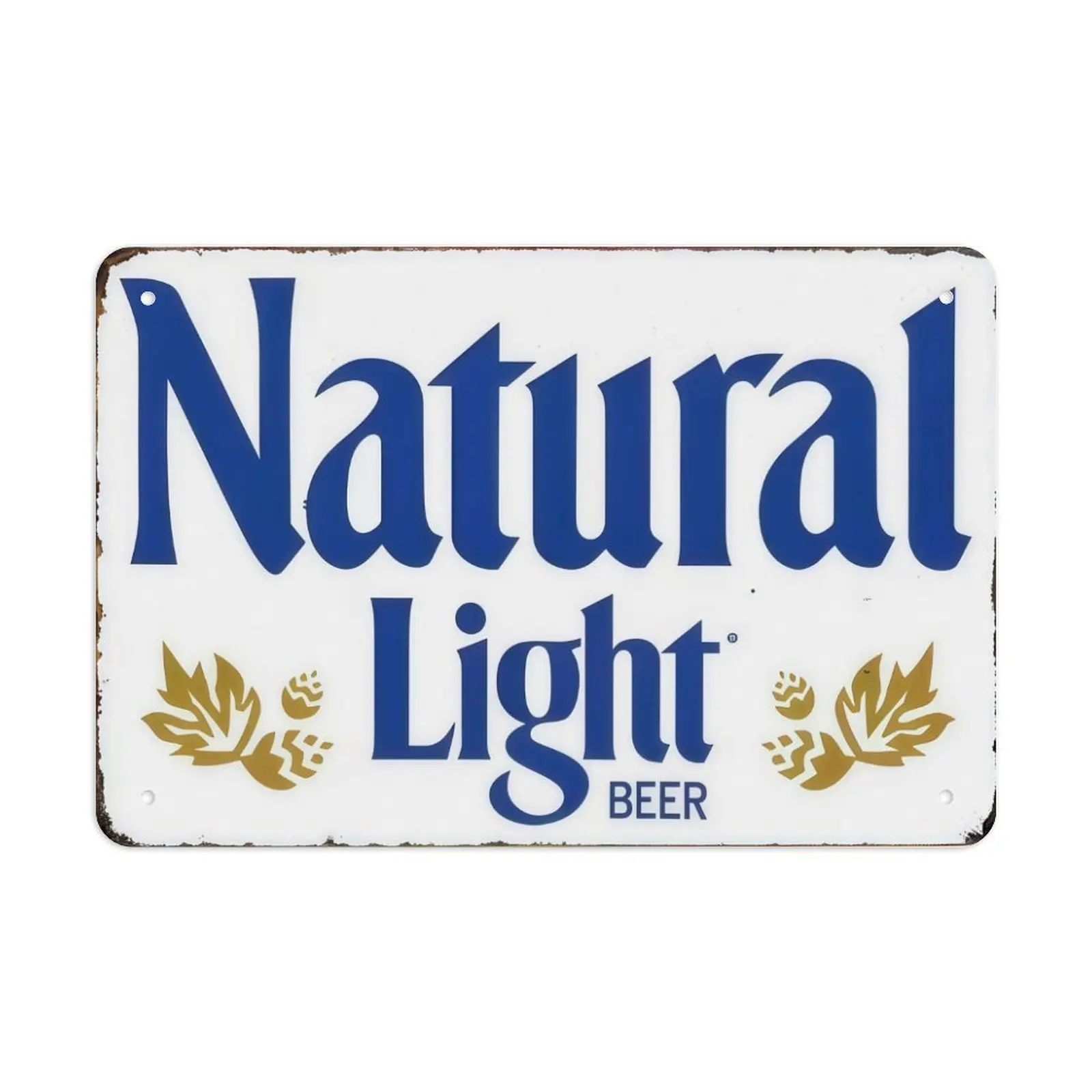 Natural Light Beer Retro Style 8x12 Inch Aluminum Sign for Beer Enthusiasts Unique Tin Sign with Vintage Tools Sports and Beer Themes Men's Gift Set Ideal for Garage Man Cave Home Game Room