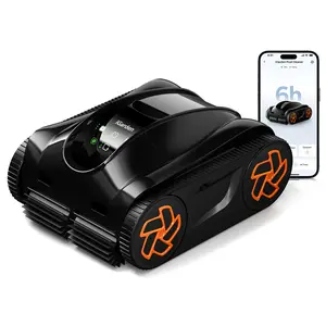 iGarden Pool Cleaner K60, 6H Cordless Robotic Pool Vacuum for Inground & Above Ground Pools, AI Timer, Smart Navigation, Floor, Walls&Waterline Scrubber, Touchscreen, Auto-Parking