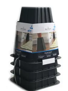 Home Management Tall Bed Risers - Black - 4-Pack - 6.75 in x 6.75 in x 8 in