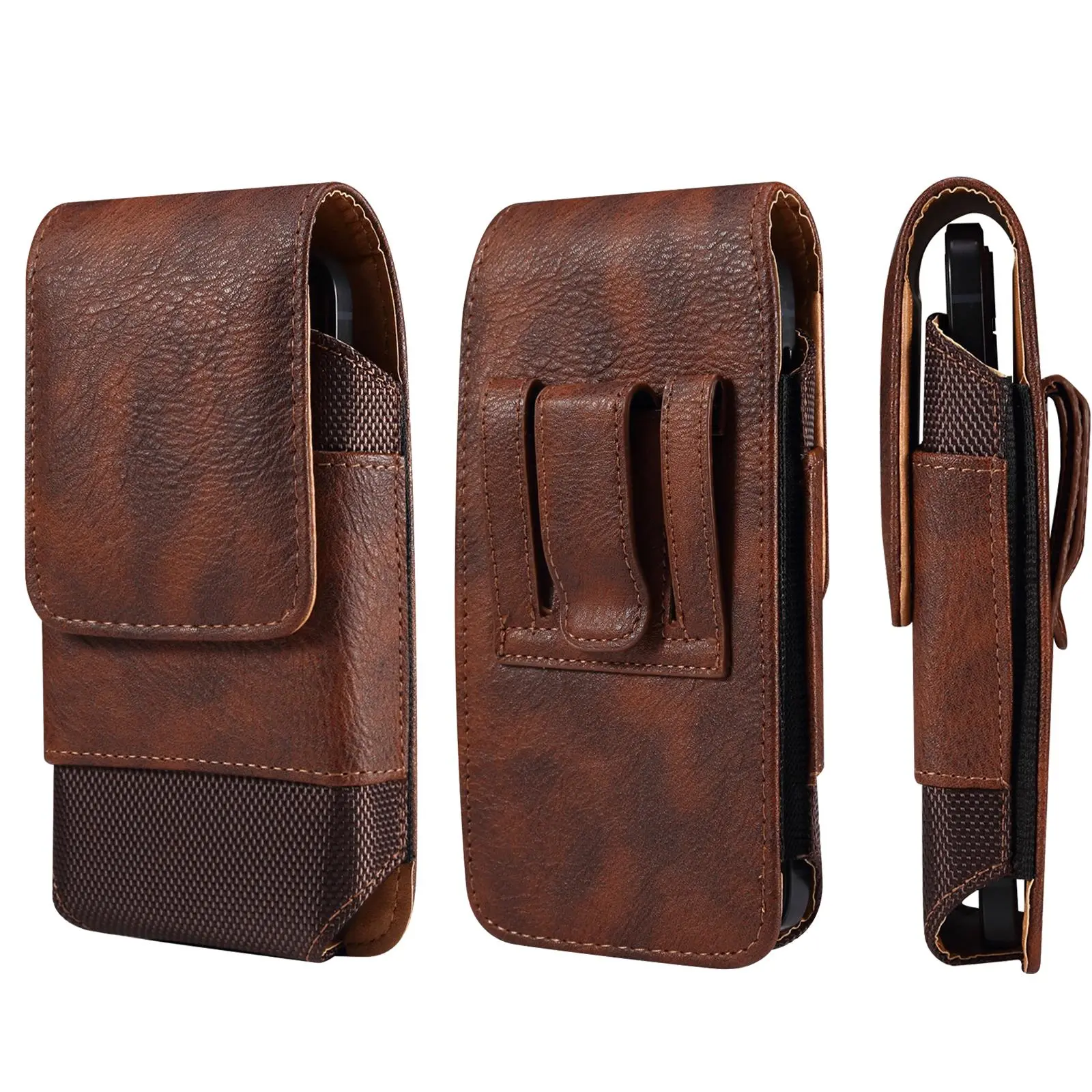 5.2-7.0 inch Leather Mobile Phone Bag For iPhone/Samsung/Xiaomi/Sony/LG Smartphone Waist Bag Casual Belt Pouch Holster Case