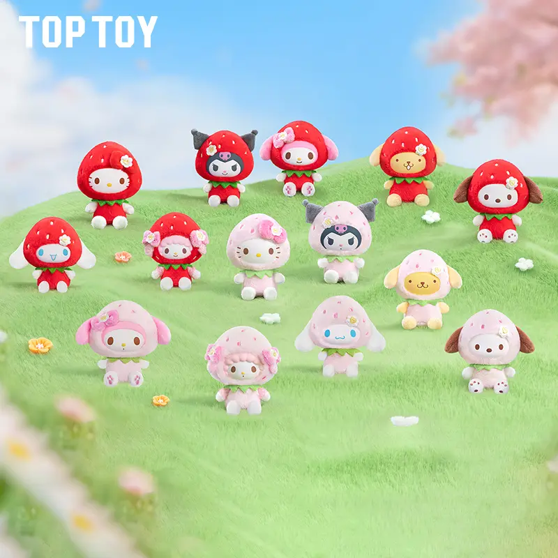 TOPTOY Sr Sweet Strawberry Fruit-Themed Plush Pendant Box, Plush Fabric Stuffed Toy, Cute Figure, Desktop Ornament, Collectible, Birthday Gift, Food-Themed Plush Toy