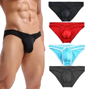 Mens Sexy Micro Mesh Bikini Briefs, Soft Breathable Bulge Pouch Men's Bikini Underwear, 4 Pack Multicolor