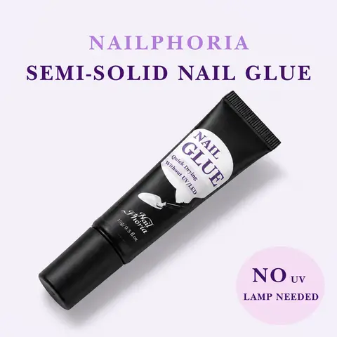 NailPhoria Semi-Solid Nail Glue - Quickly Drying without UV/LED