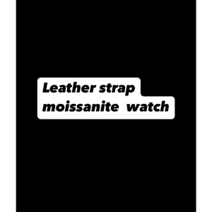 Leather strap moissanite watch