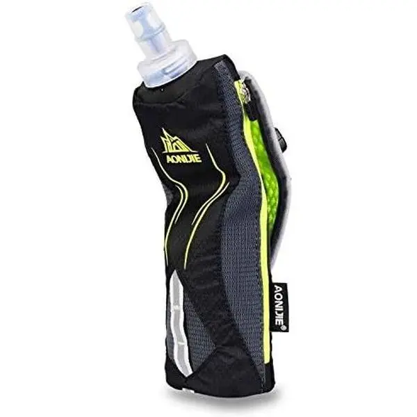 Lermx 17 oz Quick Grip Chill Sports Bottle - Handheld Soft Flask Hydration Pack, Black, with Lifetime Customer Service