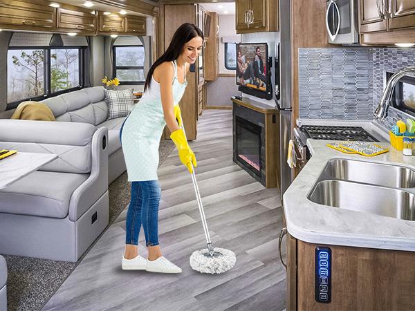 RV Awning Cleaning Mop, Extendable Pole Awning Mop Tool for Camper, Awning Cleaner for RV Canopy with Bendable and Cleaning Brush Head RV Awning Cleaning Mop, Extendable Pole Awning Mop Tool for Camper, Awning Cleaner for RV Canopy with Bendable and Cleaning Brush Head