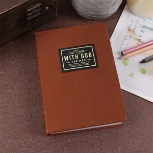 New Handwritten One Minute with God for Men, 365 Days Daily Prayer Notebook, Inspirational Journal for Spiritual Growth