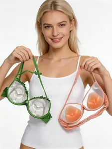 Women's invisible thick transparent silicone bikini breast pad, Adhesive bra inserts, internal accessories, small breasts enlargement, large breasts convergence, prevention of outward expansion