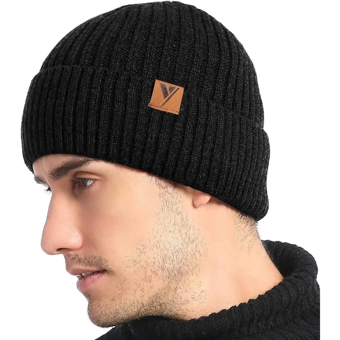 Lined Men Beanie Slouchy Knit Skull Cap Warm Stocking Hats Guys Women Striped Winter Beanie Hat