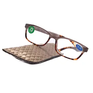 Desiree, (Premium) Reading Glasses, High End Reader +1.25..+3 Magnifying Square Style (Gray Tortoise Brown) Optical Frame. NY Fifth Avenue