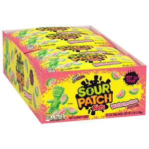 Sour Patch Kids Watermelon Soft & Chewy Candy, 2 oz Individual Bags, 24 Pack Bulk Box | Sour Then Sweet Candy for Parties, Lunchbox, Movie Night