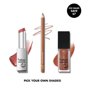 e.l.f. Build Your Glow Up Lip Trio - 3-Piece Set for Day to Night Look - Lip Liner, Lipstick, Lipgloss