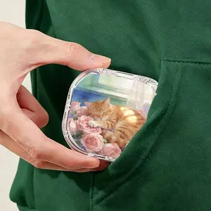 Atmospheric Niche Cat Printed Tea Bag Storage Box, Mini Exquisite Portable Design, Moisture Stain & Easy Clean, Girlish Storage Essential for Home & Outdoor