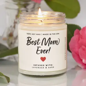 Wax & Wit Best Mom Ever Candle, Gifts for Mom, Candles for Mom, Mom Gifts - 9oz Decor Ornaments Freshener Decoration