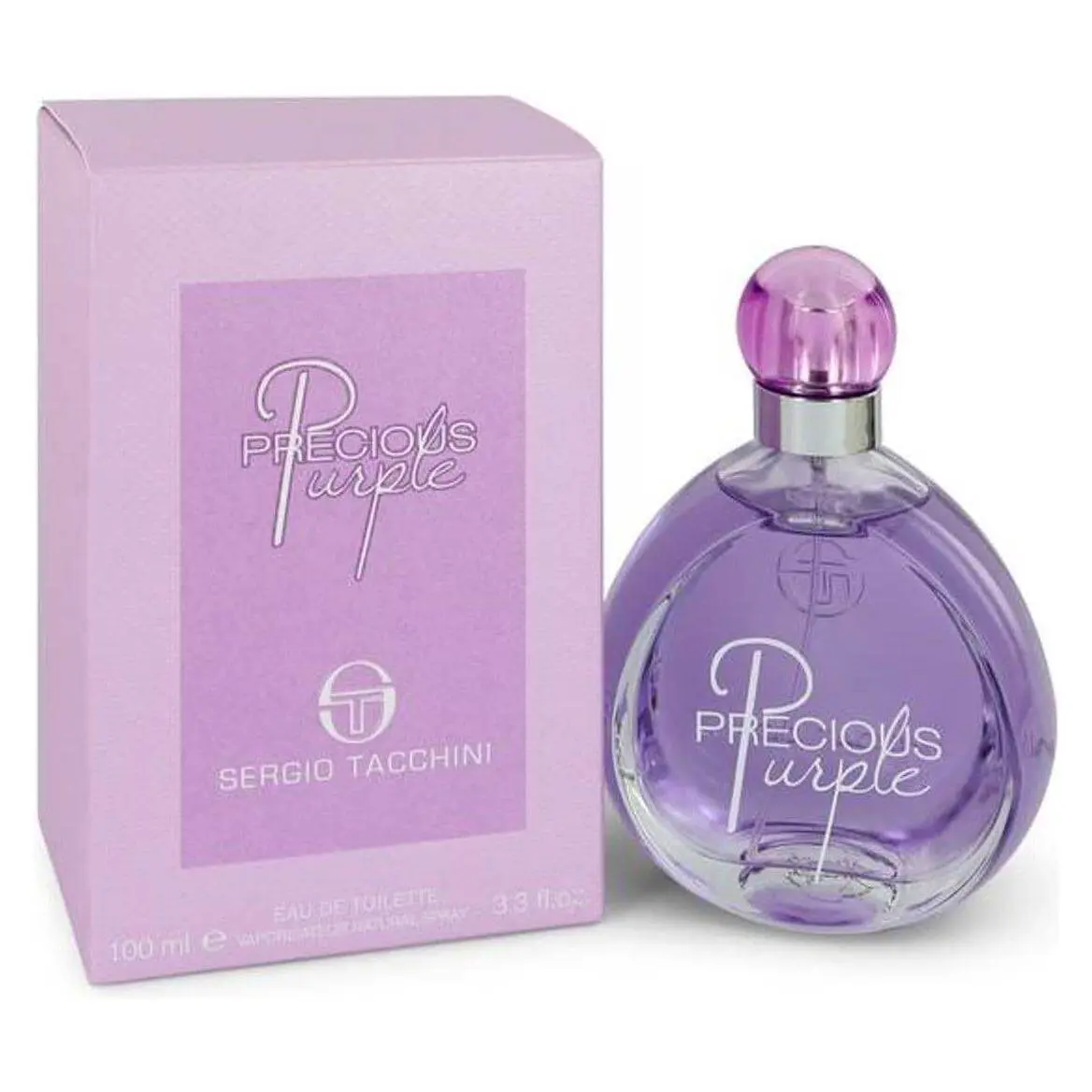 Sergio Tacchini Precious Purple Women's EDT Floral Perfume - 3.4 fl oz, Bergamot Mix, Jasmine Base, Sweet Aroma, New in Box, Aromatic Jasmine-Themed Packaged Bottle Women's Fragrance, Floral Jasmine Perfume