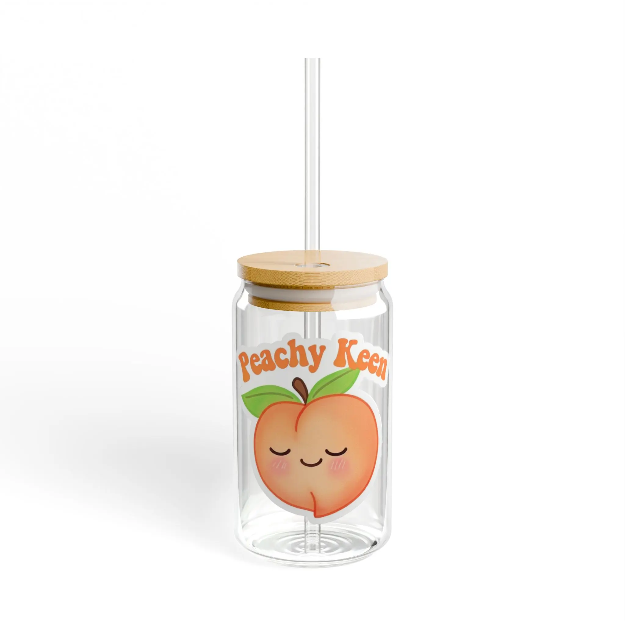 Peachy Keen, Sipper Glass, 16oz