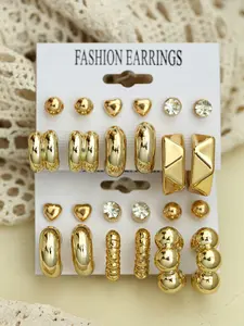 24pcs Earrings Set, Sparkling Glass Rhinestones, Smooth Surface, Square and Textured Beads, Stackable, Perfect Gift