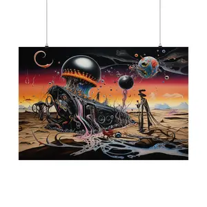 Otherworldly Matte Horizontal Poster - Unique Design with Dark Theme, Ideal for Home Decor and Gatherings