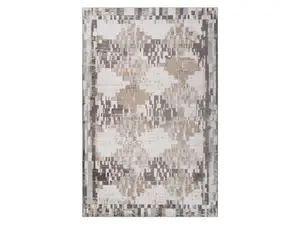 212 MAIN 4 x 6 ft. Abstract Distressed Cream & Brown Rectangle Area Rug - Contemporary, Home Decor, Low Pile, Modern Abstract, Stain Resistant Options, Contemporary Rugs, Home Decor Rugs
