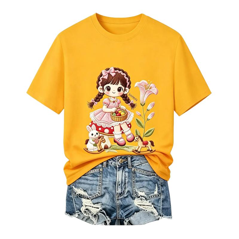 Women's Fitted Short-Sleeve Round Neck Cotton T-Shirt - Comfortable Cozycore Aesthetic Graphic Top, Trendy Y2K Soft Girl "Inn" Streetwear, Kawaii Pastel Casual Tee for Summer Beach (Puerto Rico Football Fan Elastic Fabric) |