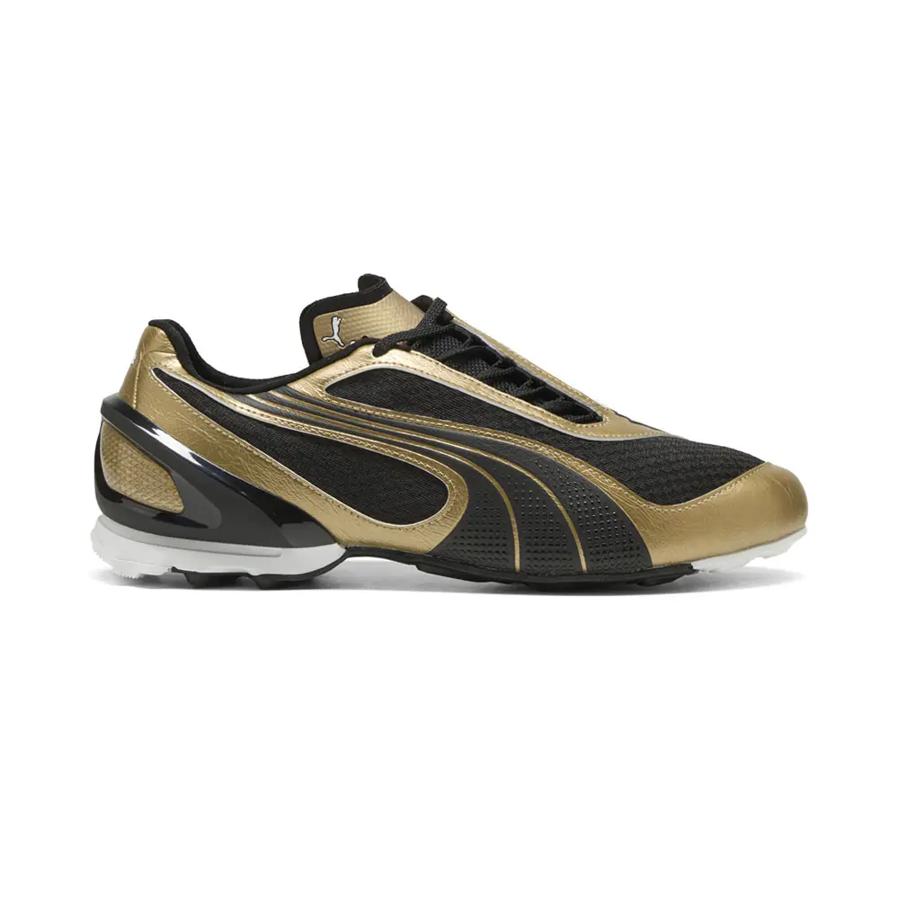 PUMA Mens V S1 Metallic Lace Up Sneakers Shoes Casual - Gold
