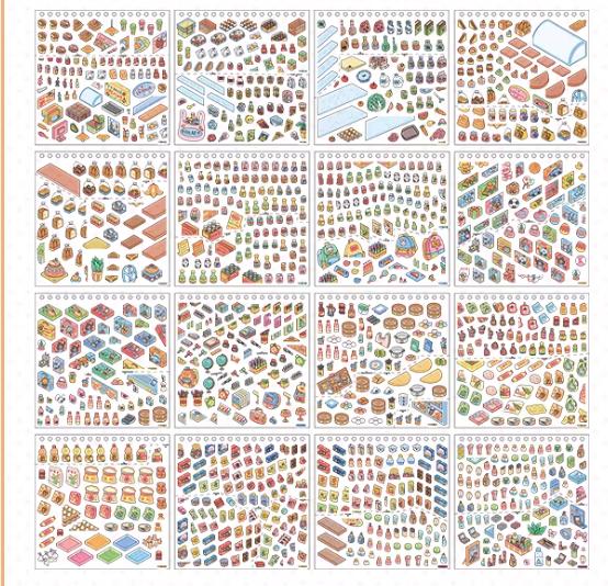 Yilan Start Stocking 3D Miniature Scene Sticker Book Immersive DIY Stress Relief