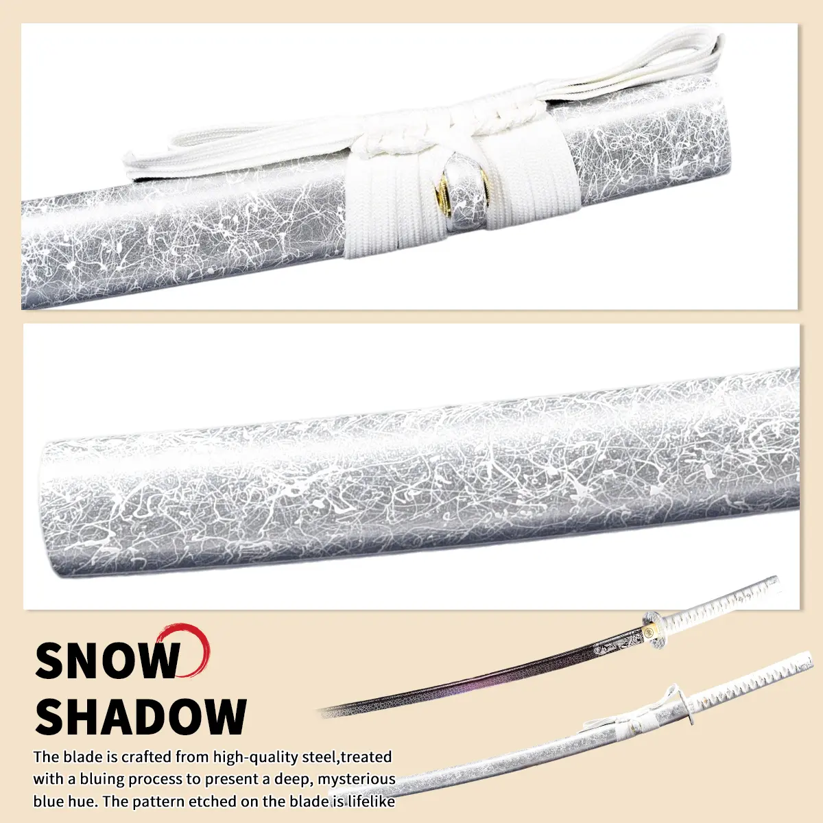 White Spirit Snow Vein Art Display Ornament, Handmade Traditional Style Decorative Replica for Collector