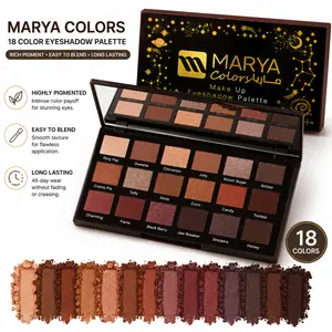 18  Eyeshadow Palette Brown, Golden, Matte Glitter Eyeshadow Palette, Highly Pigmented Long Lasting Waterproof, Nude Eyeshadow Palette, Chocolate Brown -Practical for Everyday Makeup