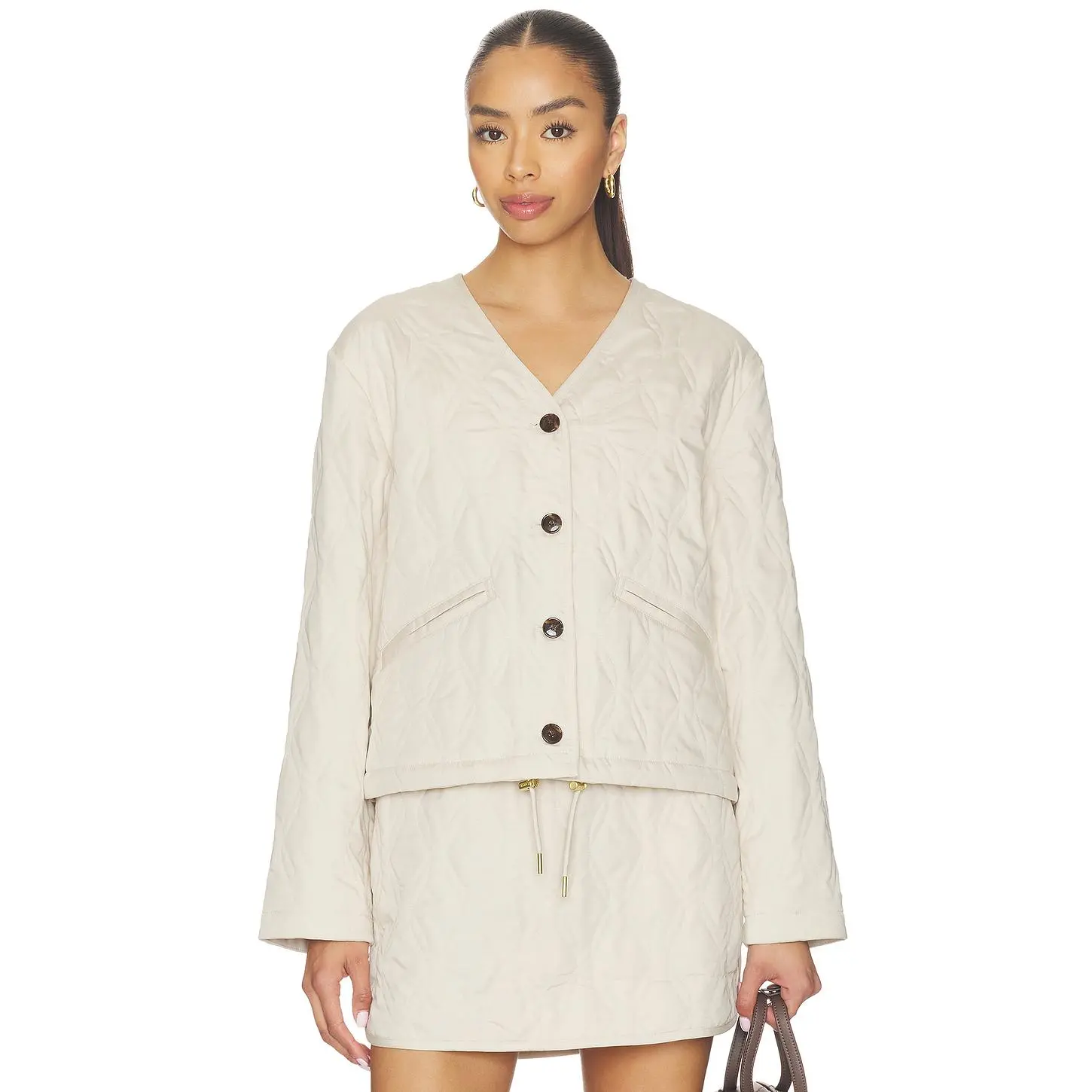 Varley Saba Quilted Jacket in Oat Milk Varley Saba Quilted Jacket in Oat Milk
