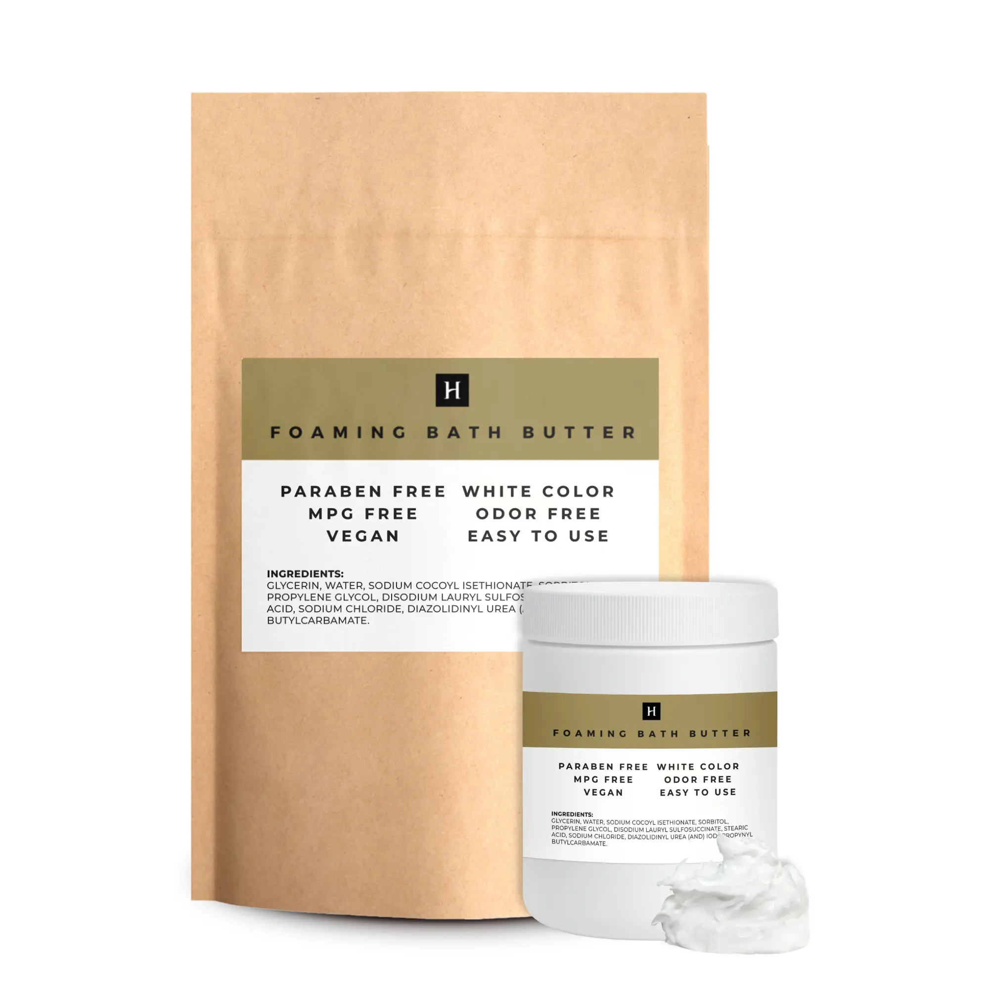 Foaming Bath Butter (Whipped)| Unscented & Scented | Body Care | Whipped Soap | Paraban Free | Vegan |