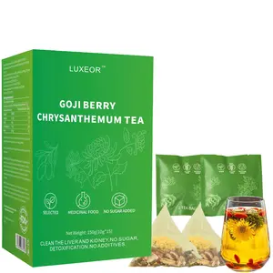 Goji Berry Chrysanthemum Tea, Gojiberry Dandelion Chrysanthemum Medlar Honeysuckle, with a Nature Blend of 8 Herbal Ingredirnt, 150g per pack Natural Beverage