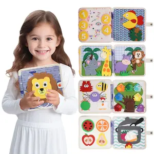 Toddler Activity Book for Ages 1-3, Preschool Busy Book with Animals, Numbers, Shapes, Colors, Quiet Toy, Felt Material, Montessori Toy