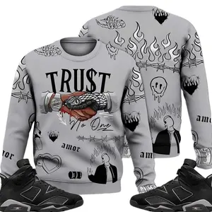 Cap And Gown 6s Outfit Sweatshirt, Snake Trust No One Drip  Unisex Sneaker Matching Shirts