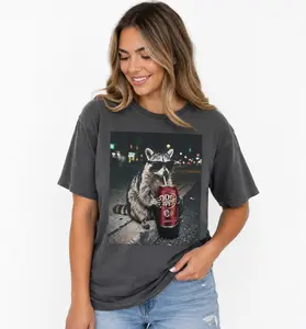 Cool Raccoon Graphic Comfort Colors Tee, Fun Animal Lover Shirt, Vintage Raccoons Dr Pepperr shirt, Funny Meme Genz Dank Raccoons Gifts