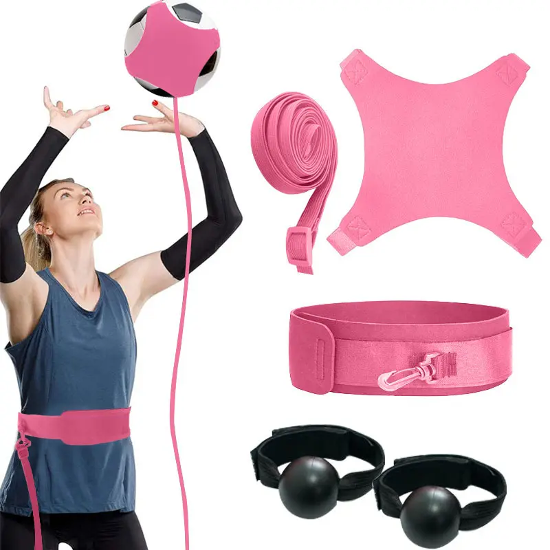 Volleyball Rebound Belt Trainer - Sports Ball Solo Practice Tool with Elastic Rope for Serving, Spiking, Defense, Indoor & Beach Training