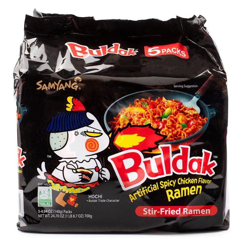 Samyang Buldak Ramen Black, Hot Chicken Flavor 140 g*5 each Instant Food