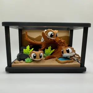 3D Printed Bearded Dragon Terrarium Playset – Includes Dragon and Mini Enclosure – Cute Desk Display or Gift